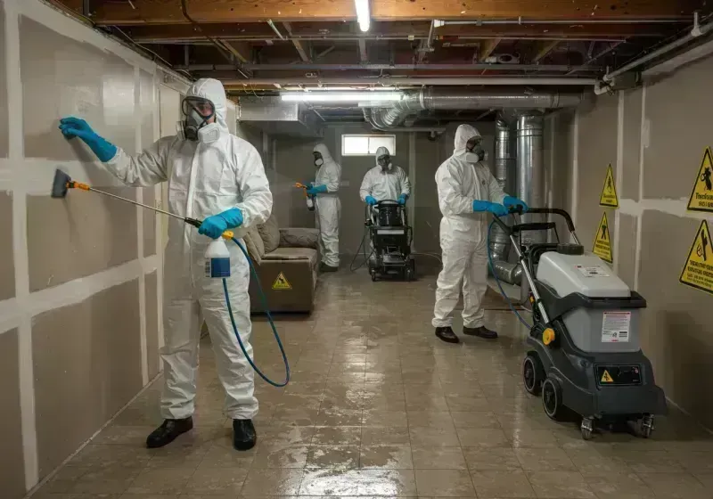 Basement Moisture Removal and Structural Drying process in Long Creek, IL